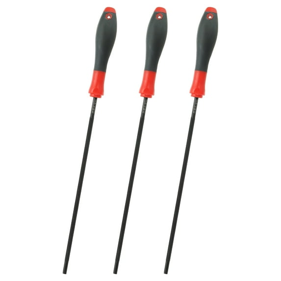 Uxcell 3Pcs Chainsaw Chain Sharpening File 3/16-Inch (4.8mm) Black Steel Sharpener with Plastic Handle for Chainsaw