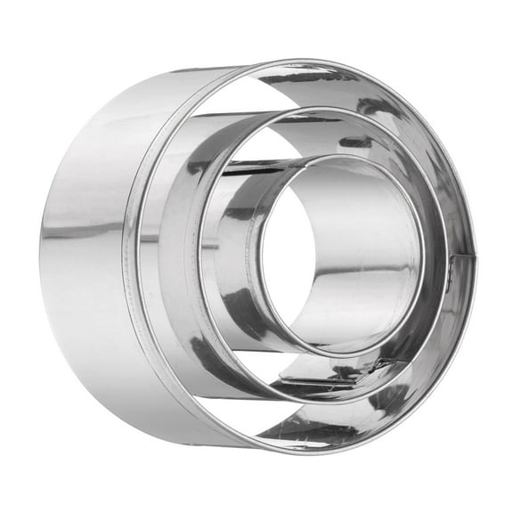 Uxcell 3Pcs Circle Round Cookie Cutters Set Assorted Sizes Stainless Steel Holiday Cookie Cutters Biscuit Mould
