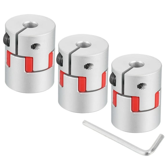 Uxcell 3Pcs D20 L25 5mm to 5mm Flexible Plum Shaft Coupling Connector Spider Coupler