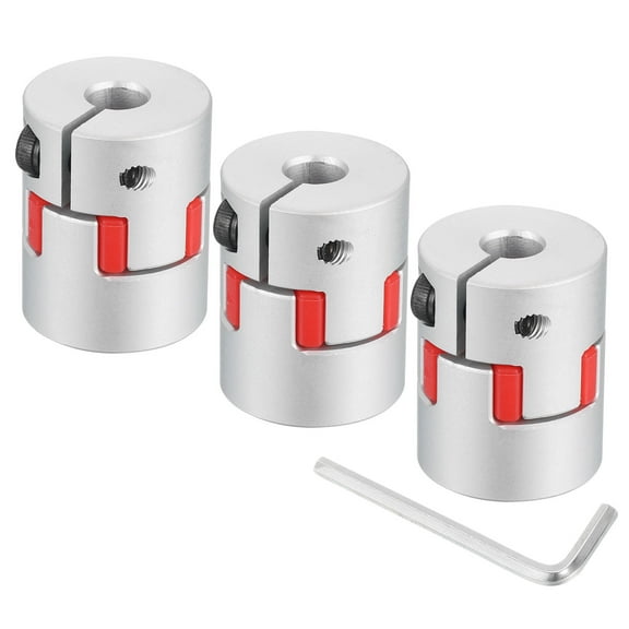 Uxcell 3Pcs D20 L25 6mm to 10mm Flexible Plum Shaft Coupling Connector Spider Coupler