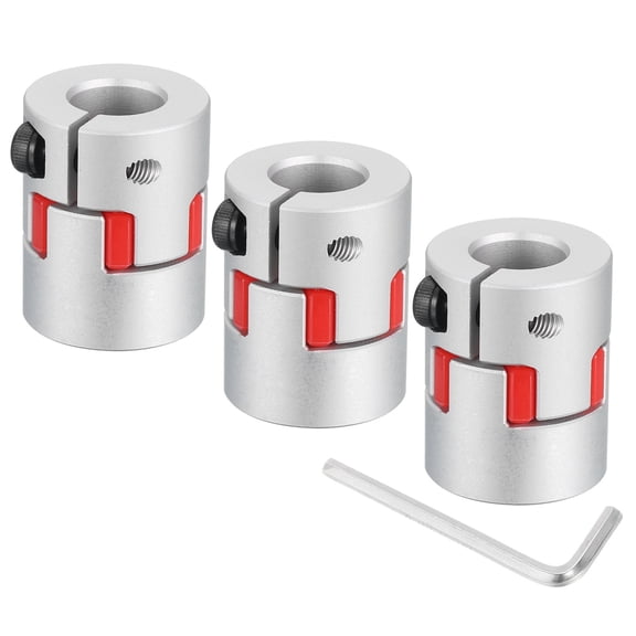 Uxcell 3Pcs D20 L25 8mm to 10mm Flexible Plum Shaft Coupling Connector Spider Coupler