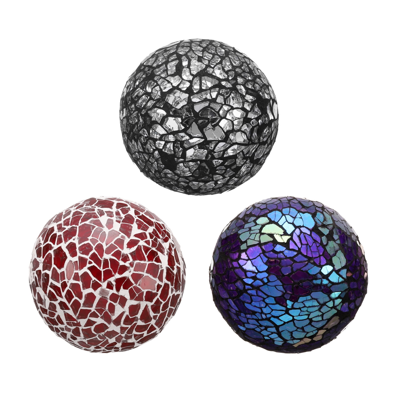 Uxcell 3Pcs Decorative Glass Balls 2.36 Inch Orbs Centerpiece Balls