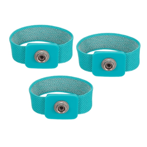 Uxcell 3Pcs ESD Anti Static Wrist Strap, 3.5 Inch Adjustable Antistatic Bracelet Silver Yarn Light Green