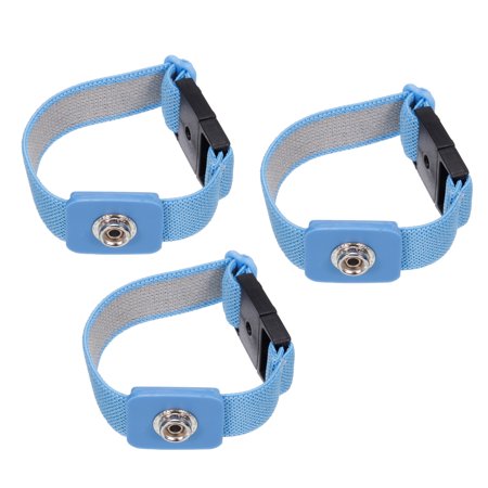 Uxcell 3Pcs ESD Anti Static Wrist Strap 3.5 Inch Buckle Adjustable Antistatic Bracelet Computer Electronics Repair