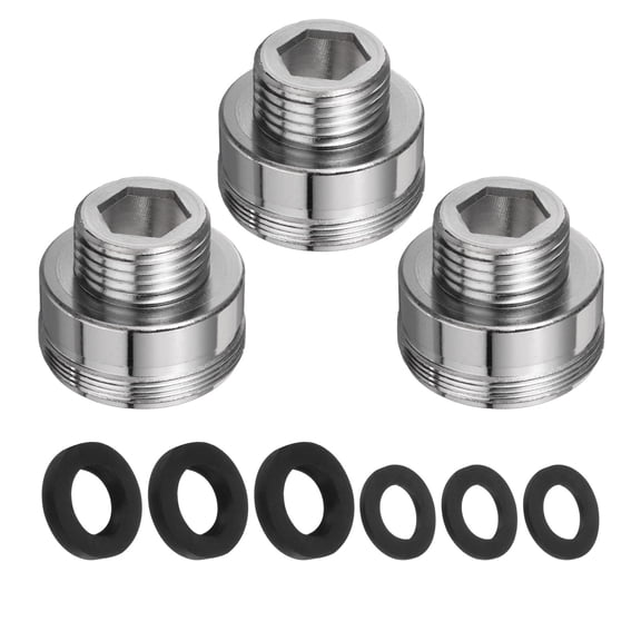 Uxcell 3Pcs Faucet Adapter Kit, Male M20mm to Male M31.5mm Kitchen Sink Stainless Steel Tap Aerator Adapter Set to Connect Garden Hose, Water Filter, Standard Hose Diverter