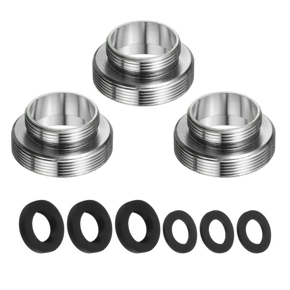 Uxcell 3Pcs Faucet Adapter Kit, Male M21.5mm to Male M29.5mm Kitchen Sink Stainless Steel Tap Aerator Adapter Set to Connect Garden Hose, Water Filter, Standard Hose Diverter