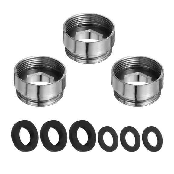 Uxcell 3Pcs Faucet Adapter Kit, Male M22mm to Female M21.5mm Kitchen Sink Stainless Steel Tap Aerator Adapter Set to Connect Garden Hose, Water Filter, Standard Hose Diverter
