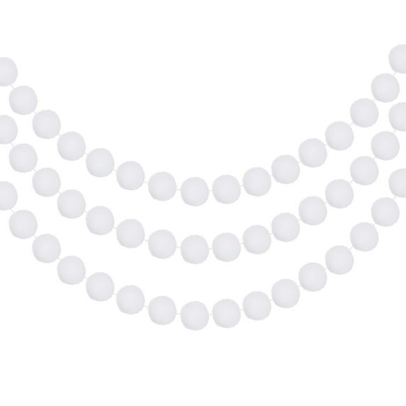 Uxcell Pom Pom Garland Decorative Hanging Banner Felt Balls for Halloween Thanksgiving Christmas Wedding Birthday White 8.2 Feet