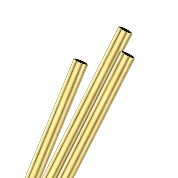 Uxcell 3Pcs H62 Brass Round Tube, 4mm OD 0.2mm Thick 250mm Length Straight Pipe Tubing for Construction/Machining/DIY Crafting, Metal Straight Pipe