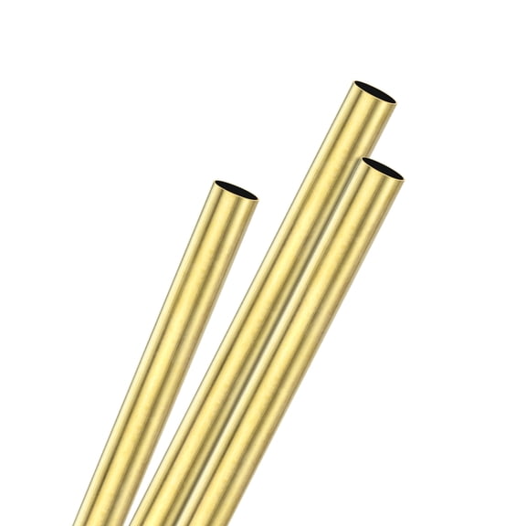 Uxcell 3Pcs H62 Brass Round Tube, 5mm OD 0.2mm Thick 300mm Length Straight Pipe Tubing for Construction/Machining/DIY Crafting, Metal Straight Pipe