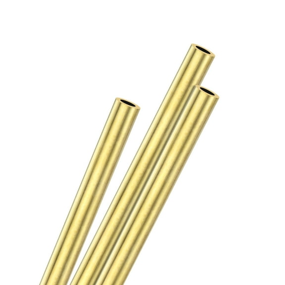 Uxcell 3Pcs H62 Brass Round Tube, 5mm OD 1mm Thick 300mm Length Straight Pipe Tubing for Construction/Machining/DIY Crafting, Metal Straight Pipe