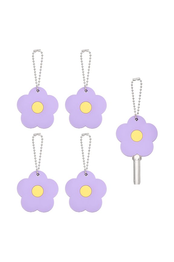 3Pcs Key Covers Caps, Flower Key Identifiers Markers Tags Covers Case Shell Head Protector Caps Toppers for 1.26" Flat for Office House Apartment Accessories, Green