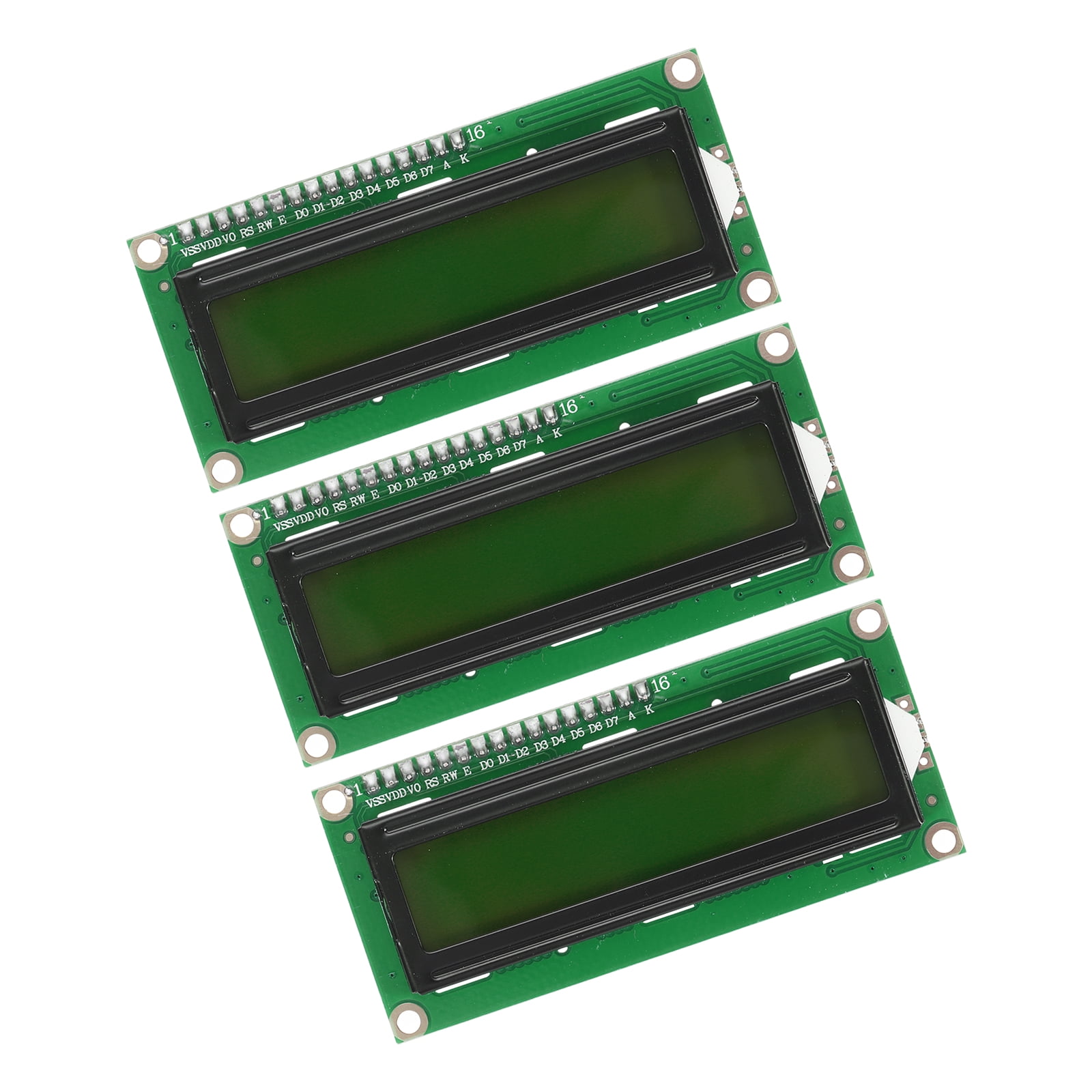 Uxcell 3Pcs LCD 1602 Display Module 5V with 16 Pins, Yellow Display ...