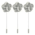 thumbnail image 1 of Uxcell 3Pcs Lapel Pin for Men Metal Lapel Rose Flower Pin Silver, 1 of 6