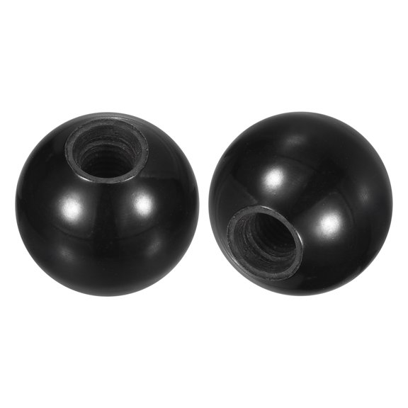 Uxcell 3Pcs M10 Phenolic Thread 32mm Dia Threaded Ball Knobs for Machine Handle, Black