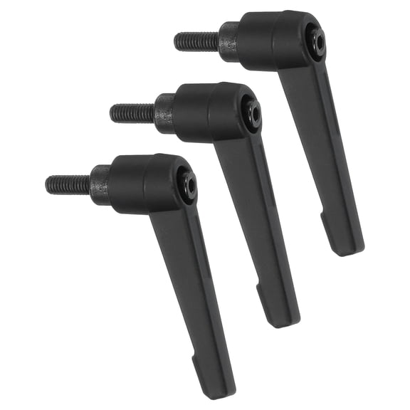 Uxcell 3Pcs M5 x 12mm Adjustable Knobs Handle Male Thread Push Button Ratchet Quick Release Locking Rotating Bolt for Lathe Machinery, Black