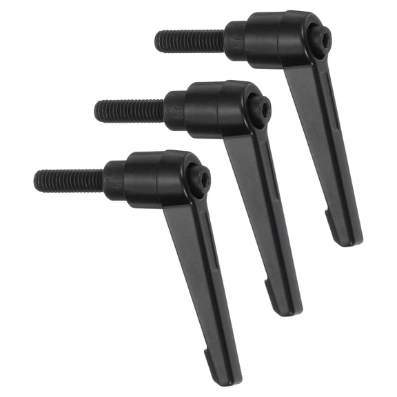 Uxcell 3Pcs M6 x 20mm Adjustable Knobs Handle Male Thread Push Button Ratchet Quick Release Locking Rotating Bolt for Lathe Machinery, Black