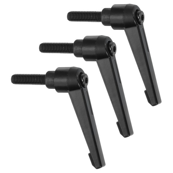 Uxcell 3Pcs M8 x 25mm Adjustable Knobs Handle Male Thread Push Button Ratchet Quick Release Locking Rotating Bolt for Lathe Machinery, Black