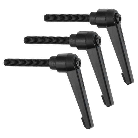 Uxcell 3Pcs M8 x 50mm Adjustable Knobs Handle Male Thread Push Button Ratchet Quick Release Locking Rotating Bolt for Lathe Machinery, Black