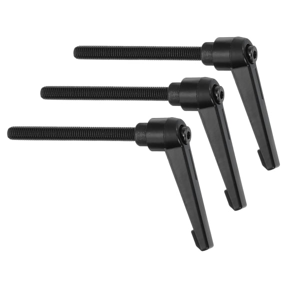 Uxcell 3Pcs M8 x 80mm Adjustable Knobs Handle Male Thread Push Button Ratchet Quick Release Locking Rotating Bolt for Lathe Machinery, Black