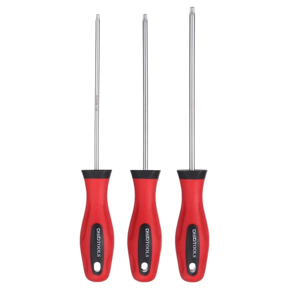 Uxcell 3Pcs Magnetic Torx Screwdriver T10/T15/T20 S2 Steel Security Star 6 Point Head Precision Screw Driver for Mechanical Equipment Electronic Devices Household Appliances, Silver