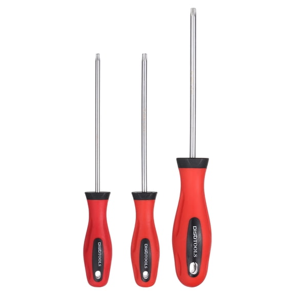 Uxcell 3Pcs Magnetic Torx Screwdriver T20/T25/T27 S2 Steel Security Star 6 Point Head Precision Screw Driver for Mechanical Equipment Electronic Devices Household Appliances, Silver