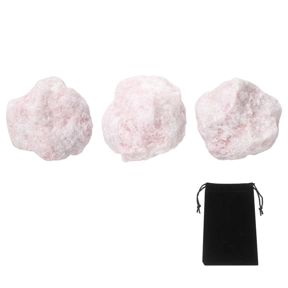 Uxcell 100g Pink Opal Rough Crystals, Crystal Rocks Stone Real Raw Gemstones with Velvet Bag for Vase Filler Landscape Bottom Decoration Home Collection Decor DIY Project