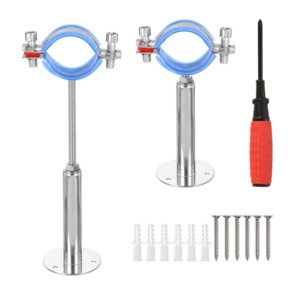 Uxcell 3Pcs Pipe Support, Wall Mount Ceiling Mount Pipe Support Bracket, Adjustable Height 100-200mm for OD Pipe 44-46mm