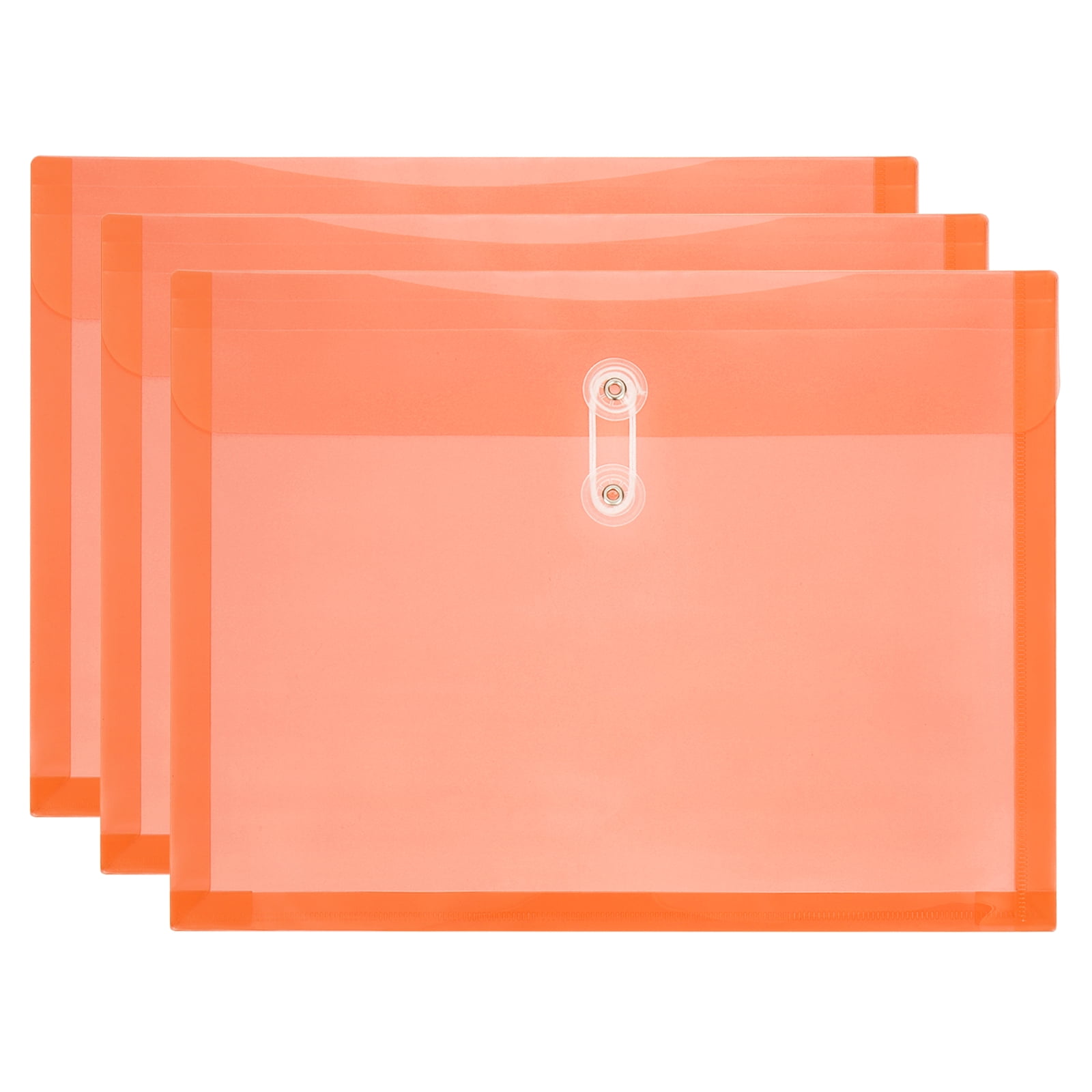 Uxcell 3Pcs Plastic Envelopes with Button String Tie Closure, Letter A4 ...