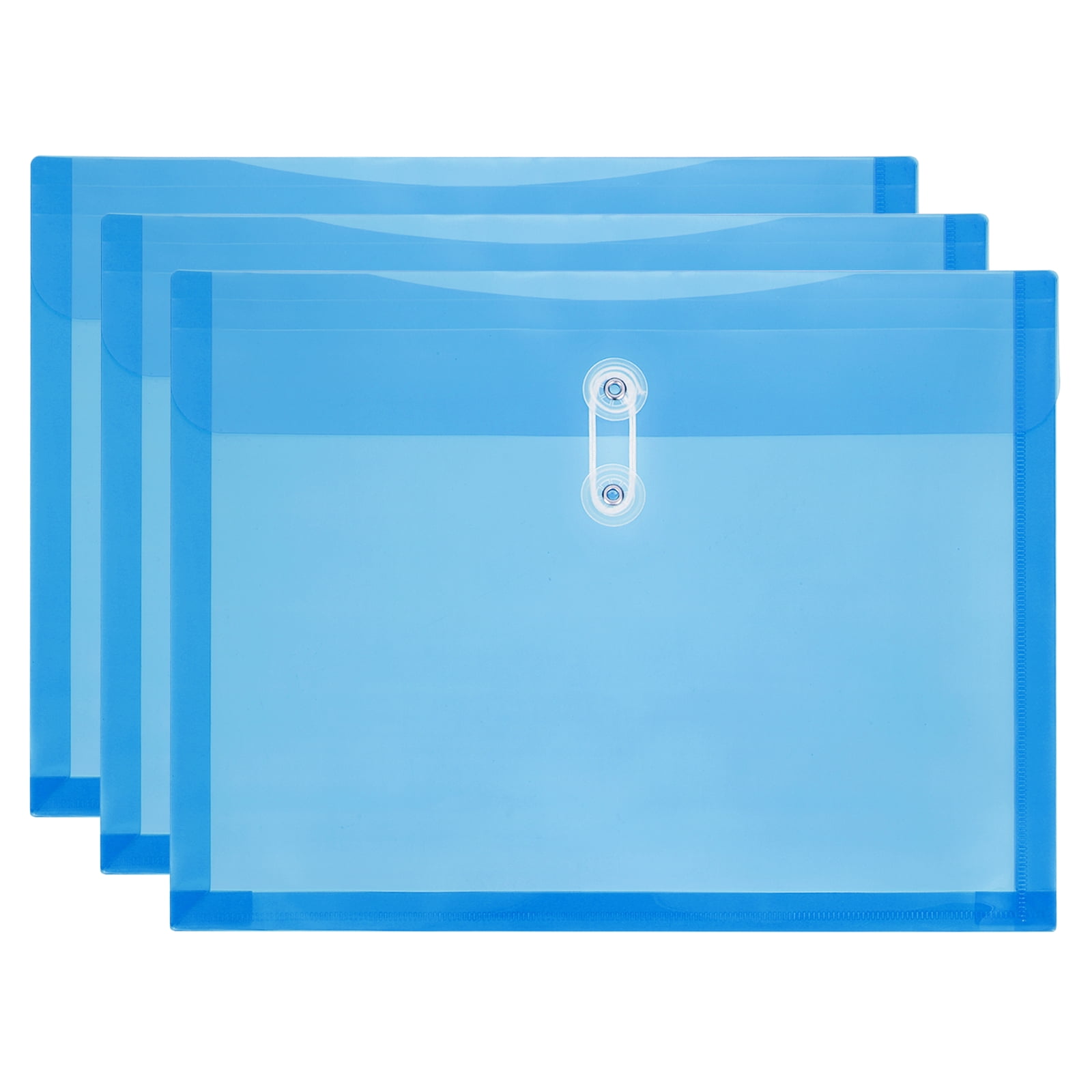 Uxcell 3Pcs Plastic Envelopes with Button String Tie Closure, Letter A4 ...