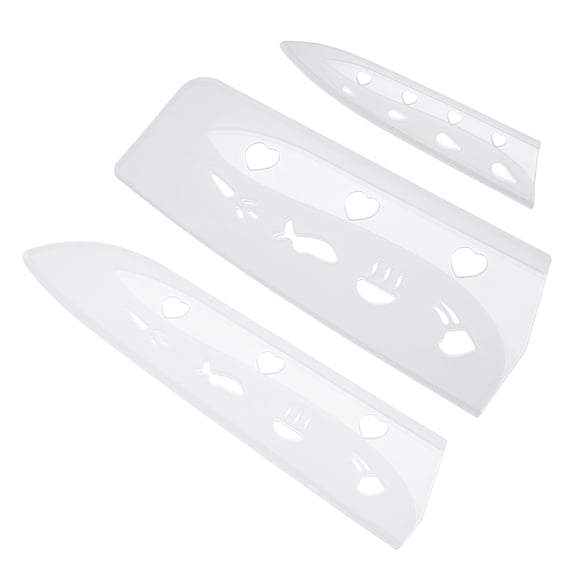 Uxcell Plastic Safety Knife Cover Sleeves Set, Universal Blade Covers Knife Guard Protector for Kitchen Bar White