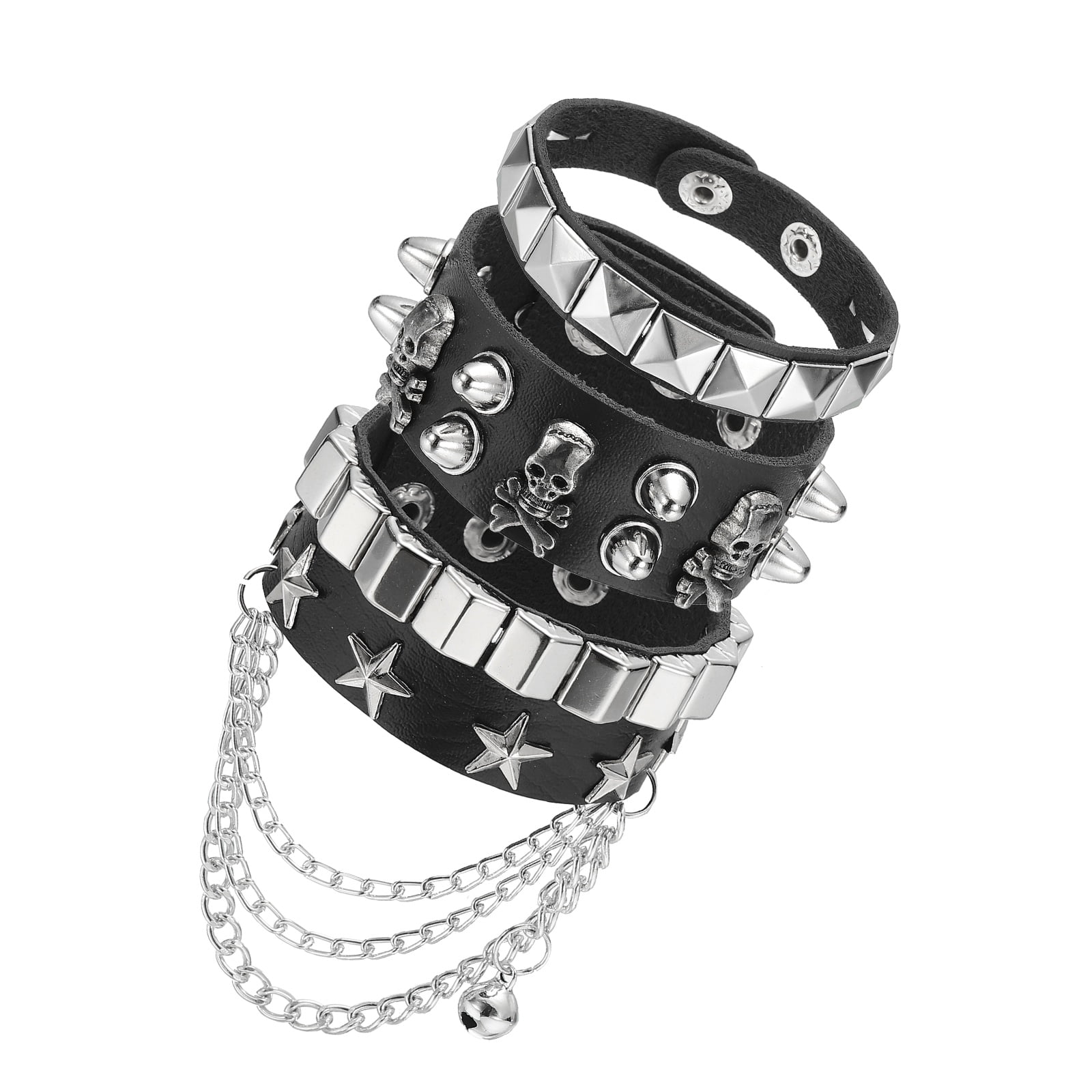 Uxcell-3Pcs-Rock-Punk-Studded-