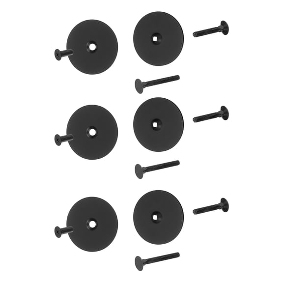 Uxcell 3Pcs Round Door Hole Cover Plate, (2-5/8" Dia, Black) Alloy Steel Deadbolt Cover Plate Door Knob Filler Plates with 1" and 1.38" Connecting Screws, Suit for - Door/Cabinet/Wall