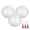 thumbnail image 1 of Uxcell 3Pcs Round Paper Lanterns Paper Lantern Party Decorations White 8 inch, 1 of 7