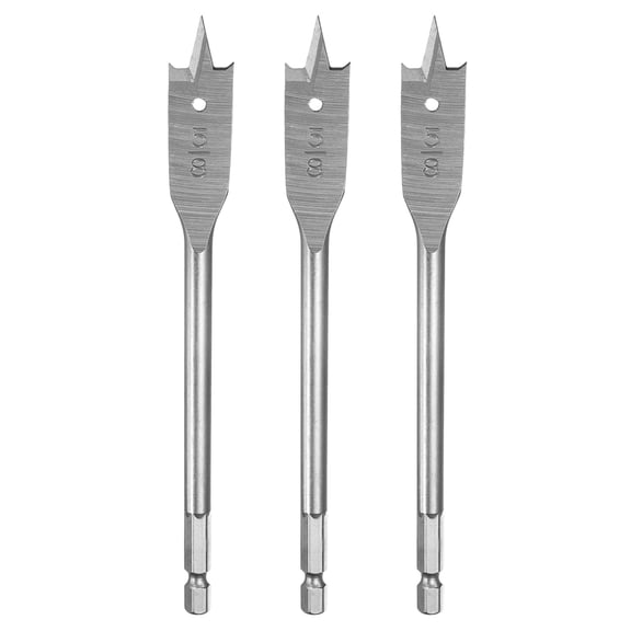 Uxcell 3Pcs Spade Drill Bit 5/8" Paddle Flat Bits for Woodworking Fiberglass Silver Tone