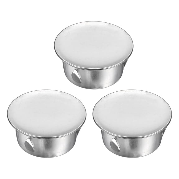 Uxcell 3Pcs Stainless Steel Tee Cap (1.7"/42mm OD, Silver) - Round Dryer Vent Cover Dryer Duct Metal End Cap Plug for Indoor and Outdoor Pipe
