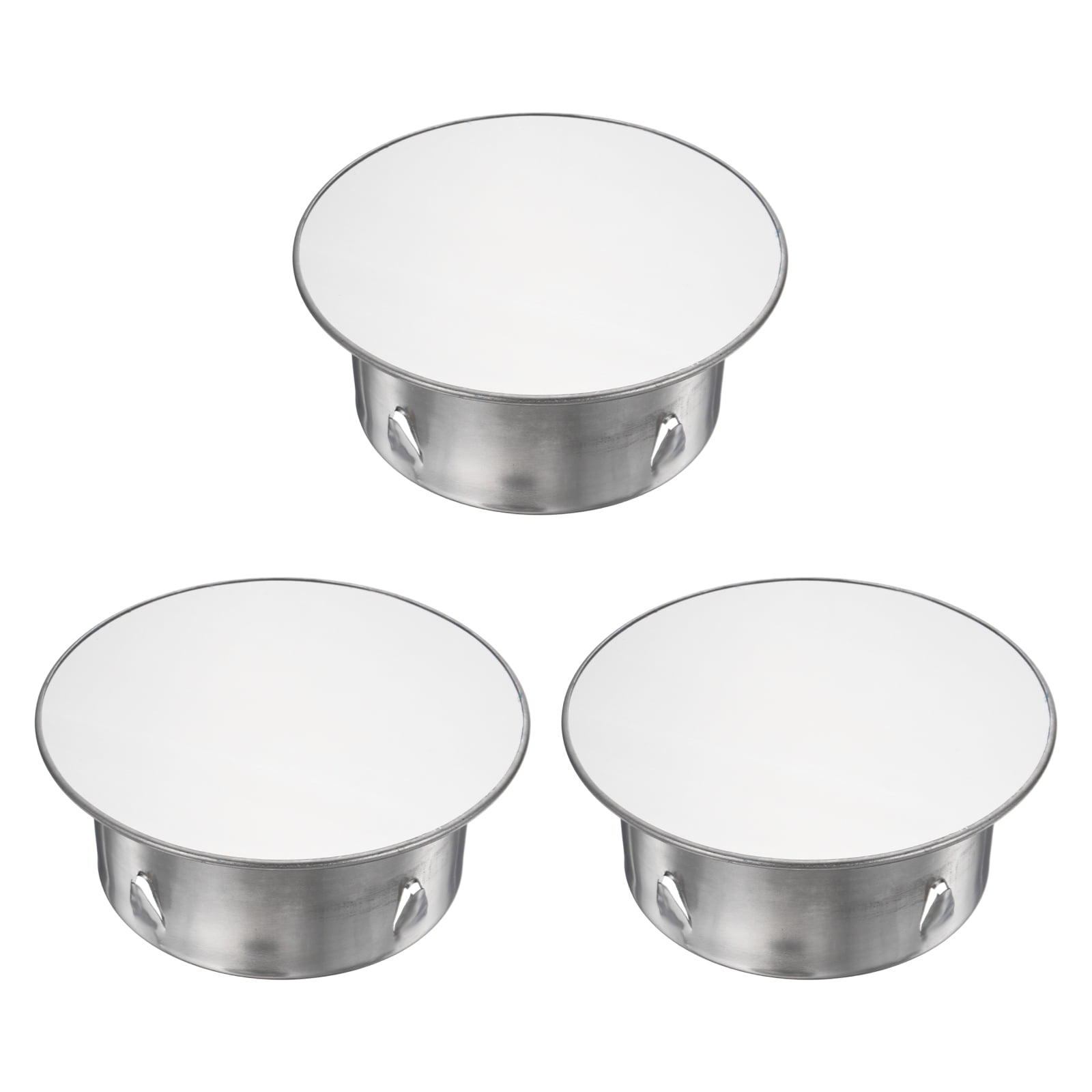 Uxcell 3Pcs Stainless Steel Tee Cap (3.5"/88mm OD, Silver) - Round Dryer Vent Cover Dryer Duct Metal End Cap Plug for Indoor and Outdoor Pipe