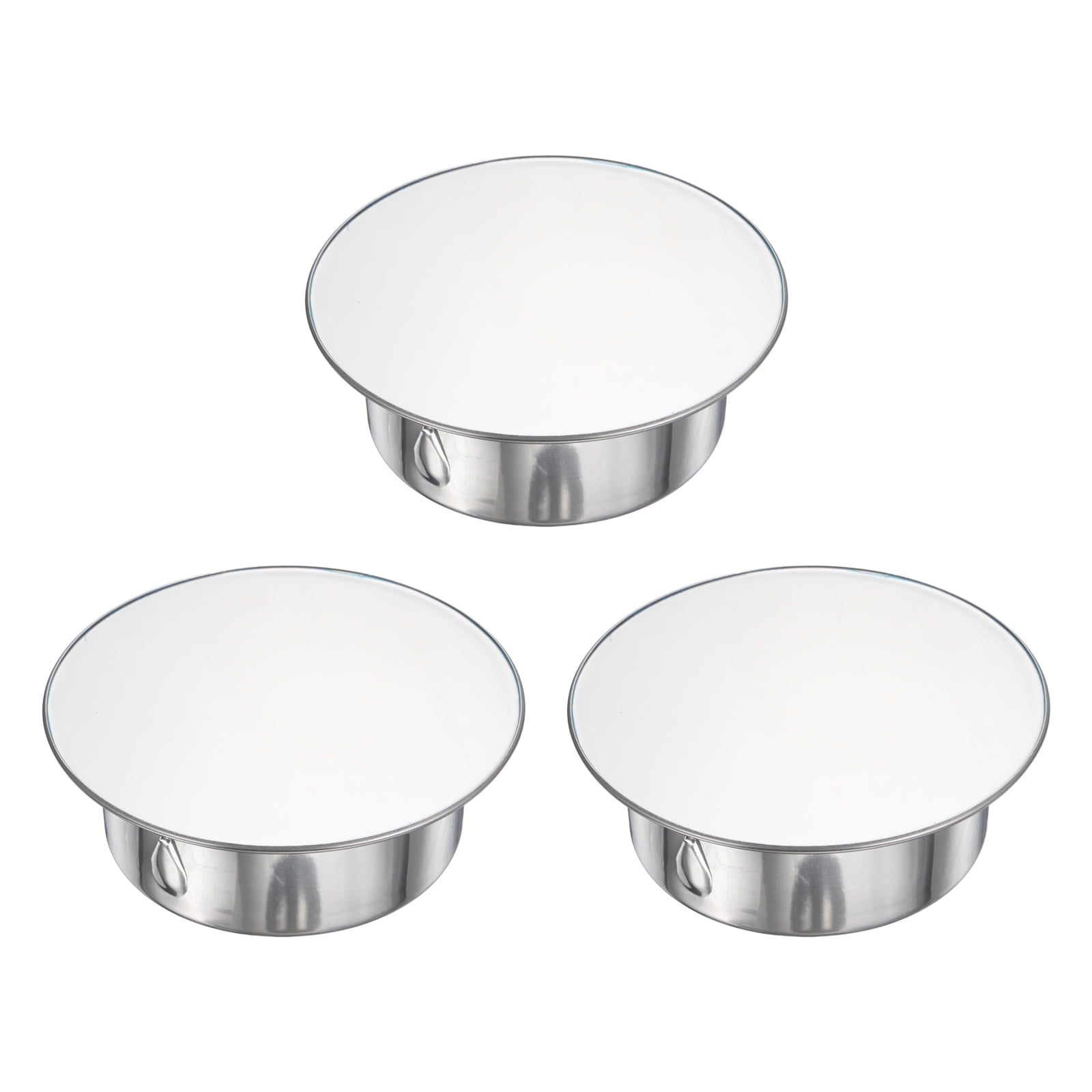 Uxcell 3Pcs Stainless Steel Tee Cap (3.9"/98mm OD, Silver) - Round Dryer Vent Cover Dryer Duct Metal End Cap Plug for Indoor and Outdoor Pipe