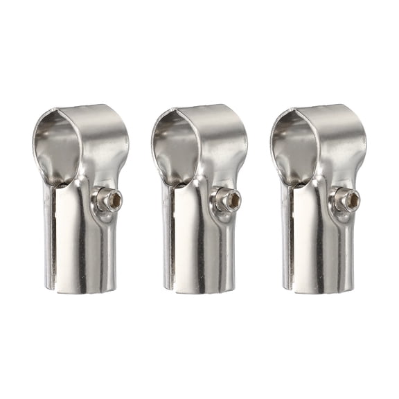 Uxcell 3Pcs Structural Pipe Clamp Connector 1" Stainless Steel 2 Ways End Rails Clamp T-Shaped Corner Pipe Fittings with Screws for 1" OD Pipe for Fences Handrails, Silver