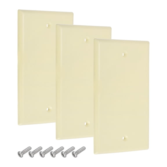 Uxcell 3Pcs Switch Plate Covers, Decorative ABS Outlet Cover, Paintable Electrical Wall Plug Light Switches Panel for Bathroom Bedroom Office, White(Blank)