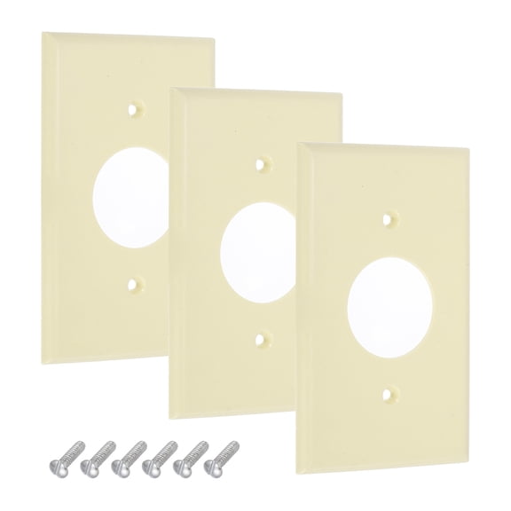 Uxcell 3Pcs Switch Plate Covers, Decorative ABS Outlet Cover, Paintable Electrical Wall Plug Light Switches Panel for Bathroom Bedroom Office, White(Single)