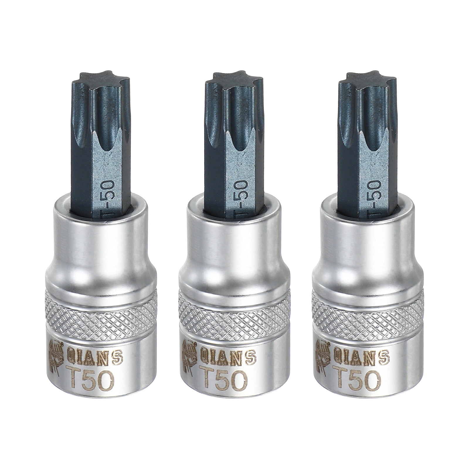 3Pcs Torx Bit Socket T50 3/8 Drive 1.97 Length S2 Steel Bit CR-V Socket 3Pcs Torx Bit Socket T50 3/8 Drive 1.97 Length S2 Steel Bit CR-V Socket