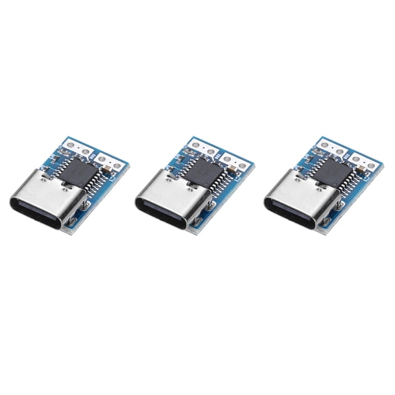 Uxcell 3Pcs USB-C PD 20V DC Fixed Voltage Power Trigger Module, 0.7x0.4" 5A Type-C, Blue
