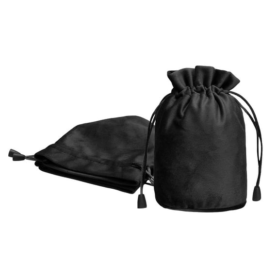 Uxcell 3Pcs Velvet Drawstring Bags, 3.5 x 5.7 Inch Dice Storage Small Pouch Gift Wrapping Bag for Wedding Party Favors, Candy Packaging, Jewelry Crystal DIY Craft, Black