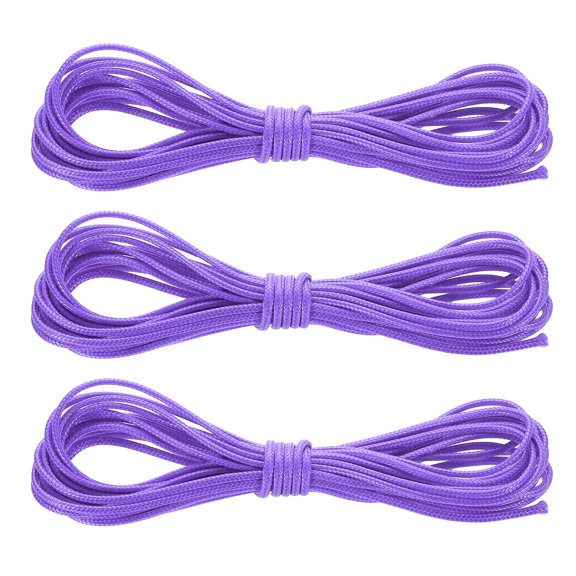 3Pack Waxed Polyester Cord, 5.5 Yard 2mm Wax Bead Thread String, Light Purple