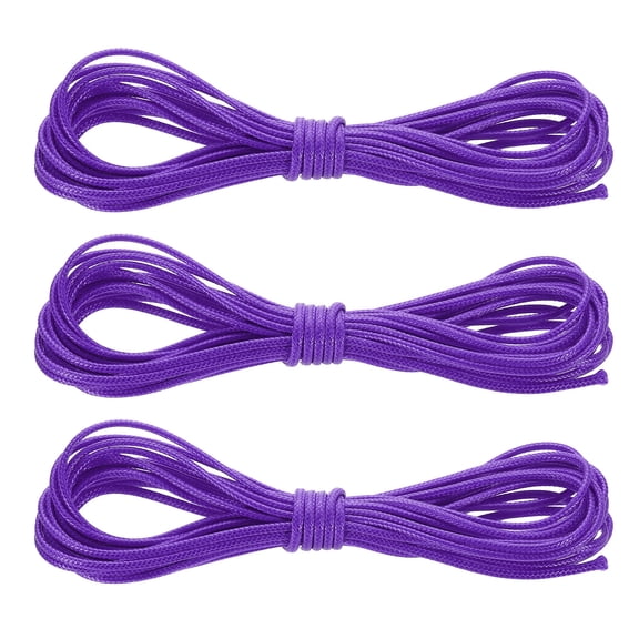 3Pack Waxed Polyester Cord, 5.5 Yard 2mm Wax Bead Thread String, Dark Purple