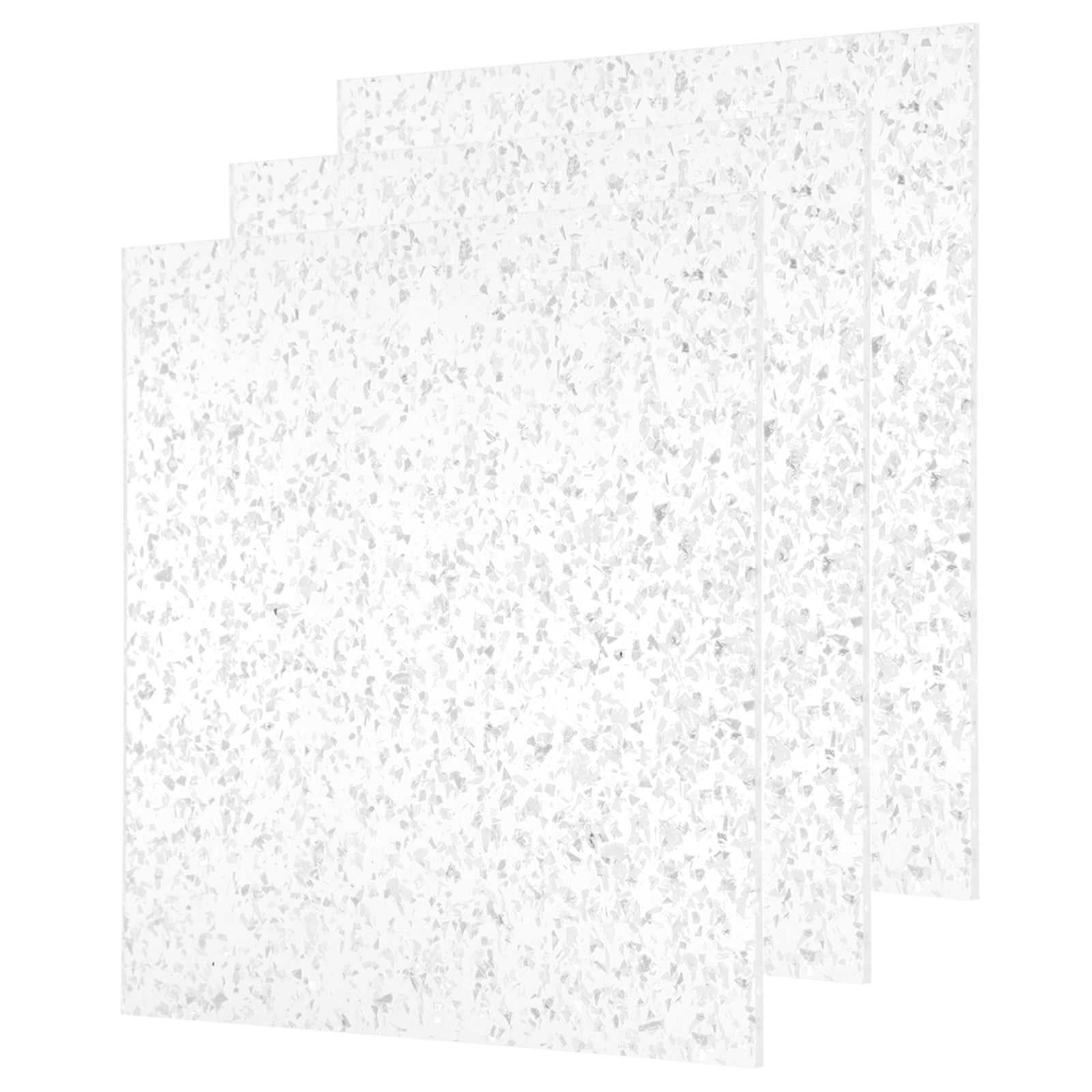 Uxcell 3Pcs White Glitter Acrylic Sheets 1/8