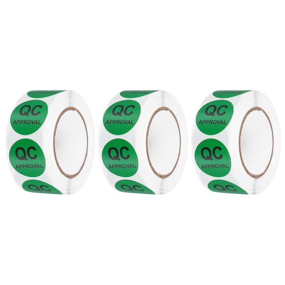 Uxcell 3Roll 1500Pcs QC Approval Labels, 1 Inch Inventory Quality Control Stickers