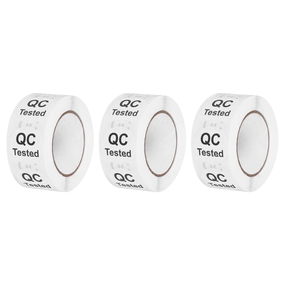 Uxcell 3Roll 1500Pcs QC Tested Labels, 1 Inch Inventory Quality Control Stickers