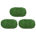 thumbnail image 1 of Uxcell 3Skeins Chenille Yarn Blanket Yarn 3x100g/10.5oz Polyester Soft Knitting Moss Green, 1 of 6